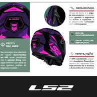 Capacete LS2 FF358 Tank Cam Purple - Proteção e Estilo para Motociclistas | Tamanho XL - imagem 4