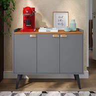 Aparador Balcão Buffet 3 Portas com Prateleira e Puxadores Concha - Design Elegante para Sala e Cozinha - imagem 3