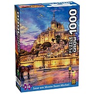 Puzzle 1000 Peças Luar em Monte Saint-Michel: Desafio Encantador - imagem 1