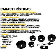 Serra Copo Fertak 8 Peças: Corte Preciso em Madeira, Metal e PVC - imagem 2