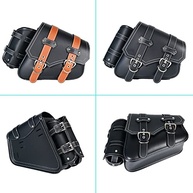 Bolsa de Selim Moto em Couro Sintético PVC: Alforje Lateral Impermeável Universal com Porta-Copo - imagem 3