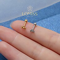 Piercing Mini Barbell para Helix e Tragus - Aço Cirúrgico PVD - imagem 2