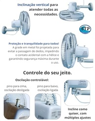 Ventilador de Parede 30cm Oscilante Branco Q300P Qualitas - Bivolt Silencioso - imagem 5