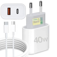Carregador Turbo 40W Dupla Porta USB-C PD + USB-A QC3 + Cabo Reforçado - Steel Hook - imagem 2