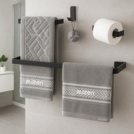 Kit Acessórios Banheiro Quadrado Preto Fosco 4 Peças - Modernidade e Estilo - imagem 2