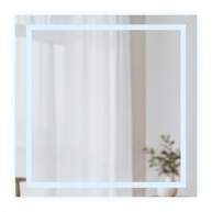 Espelho Quadrado com LED Touch Luxo 70x70cm | Iluminação Moderna e Design Premium - imagem 1