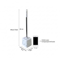 Escova Sanitária com Suporte Quadrado e Cabo Metálico - Limpeza Eficiente e Estilo Moderno - imagem 3