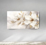 Quadro Decorativo 100x70cm com Flores Brancas ao Vento - Canvas Premium com Bordas Infinitas para Sala e Escritório - imagem 3