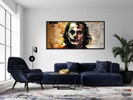Quadro Decorativo Coringa Joker 130x60cm - Moldura Preta Moderna para Ambientes Criativos - imagem 5
