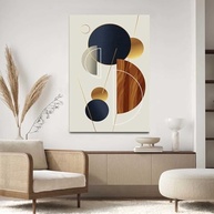 Quadro Decorativo Abstrato Geométrico 40x60cm - Tecido Premium para Sala, Quarto e Hall - imagem 2