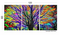 Quadro Decorativo Arvore Colorida 3 Peças 120x60cm - Design Moderno para Sala, Quarto e Escritório - imagem 4