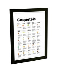 Quadro Decorativo A2 Drinks & Cocktails - Moldura Moderna para Bar e Cozinha - imagem 1