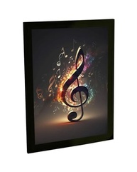 Quadro Decorativo Música com Notas e Instrumentos Musicais - Arte Moderna para Quartos e Salas - imagem 2