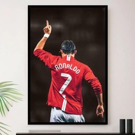 Quadro Cristiano Ronaldo Gol 7 Utd Decorativo A3 35x45cm - Moldura Premium com Impressão em Alta Definição - imagem 1