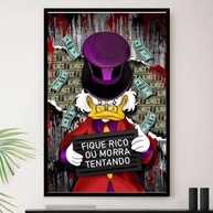 Quadro Tio Patinhas Rico Dinheiro Decorativo A3 35x45cm - Moldura Premium com Impressão em Alta Definição - imagem 2