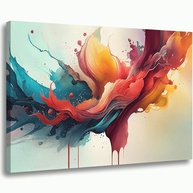 Quadro Decorativo Abstrato em Canvas 60x90cm - Arte Moderna Ultra HD 4K com Tons Vibrantes - imagem 1