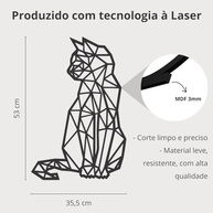 Aplique de Parede Vazado com Design de Gato - Quadro Decorativo em MDF para Ambientes Modernos - imagem 4