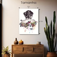 Quadro Decorativo Metamorfose Feminina em Tela Canvas 90x60cm | Arte Moderna com Silhueta e Borboletas - imagem 4