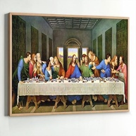 Quadro Santa Ceia com Moldura - Arte Religiosa Horizontal Grande para Sala e Quarto - imagem 4