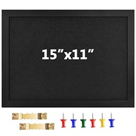 Quadro de Cortiça com Moldura de Madeira Preta 38x28cm - Feltro Premium para Organização de Notas, Fotos e Joias - imagem 2