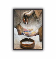 Quadro Decorativo Lava Pés A3 (45x33) - Design Exclusivo em Madeira de Reflorestamento - imagem 1