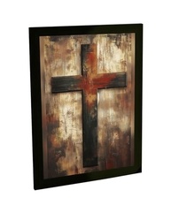 Quadro Decorativo Religioso com Moldura - Cruz de Jesus Cristo para Decoração de Quarto e Sala - imagem 2