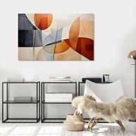 Quadro Decorativo em Canvas Abstrato Moderno - Arte Azul e Dourado para Sala, Quarto e Hall - imagem 3