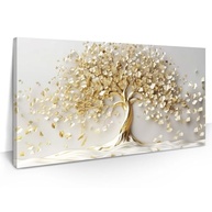 Quadro Decorativo Arvore da Vida Gold 150x75 cm - Estilo Abstrato Dourado para Sala, Quarto e Escritório - imagem 4