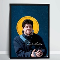 Quadro Devocional Carlo Acutis A4 com Moldura - Inspiração Espiritual para Sua Casa - imagem 1