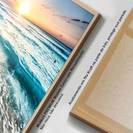 Quadro Decorativo com Moldura e Acrílico - Paisagem de Ondas e Pôr do Sol para Sala e Quarto - imagem 3