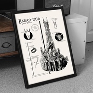 Quadro Decorativo Barad-Dûr - O Senhor dos Anéis 40x60cm | Moldura Preto Fosco Ecológica - imagem 3