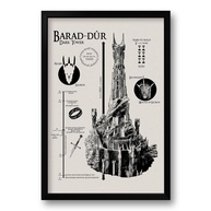 Quadro Decorativo Barad-Dûr - O Senhor dos Anéis 40x60cm | Moldura Preto Fosco Ecológica - imagem 1