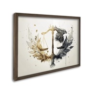 Quadro Decorativo Justiça Advocacia - Balaça da Lei em Preto e Dourado (50x75cm) - imagem 2