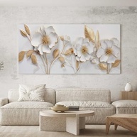 Quadro Decorativo Floral 130x70cm - Estilo Elegante para Sala e Quarto - imagem 2