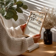 Quadro Decorativo Seja Luz com Moldura Dourada - Frase Motivacional Espiritualidade para Sala, Quarto e Escritório - imagem 3