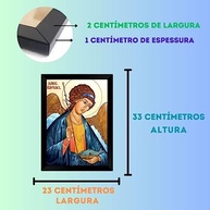 Quadro Decorativo Religioso São Rafael Arcanjo - A4 Preto | Imagem Sagrada para Decoração e Fé - imagem 3