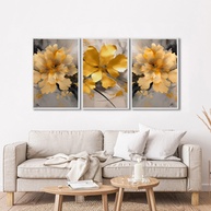 Quadro Jardim de Outono: 3 Painéis para sua Casa - imagem 1
