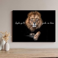Quadro Decorativo Leão Aquele que te Guarda Salmos 130x90cm - Tecido Premium com Estampa em Alta Definição - imagem 5