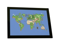 Quadro Decorativo A3 Mapa Mundi Video Game Retro - Moldura Pronta para Decorar - imagem 1