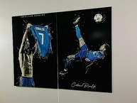 Quadro Decorativo 2 Peças CR7 Futebol 60x40cm - Estilo Moderno para Torcedores - imagem 3