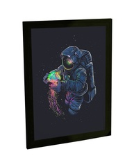 Quadro Decorativo Astronauta Espacial - Estilo NASA | Moldura Premium A4 - imagem 1