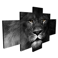 Quadro Decorativo Leão de Juda - 5 Peças Premium com Design Moderno - imagem 5