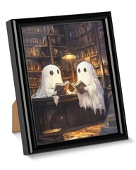 Pôster de Arte Gótica com Fantasmas - Quadro emoldurado para Decoração de Biblioteca ou Sala de Leitura - imagem 1