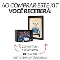 Kit Presente Fusca Azul Vintage - Miniatura com Expositor e Quadro Decorativo - imagem 4