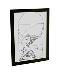 Quadro Decorativo A3 Atlas Proporção Áurea - Mitologia Tattoo Poster com Moldura - imagem 2