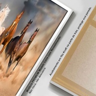 Quadro Cavalos Correndo no Deserto com Moldura - Decoração Moderna para Sala e Quarto - imagem 3