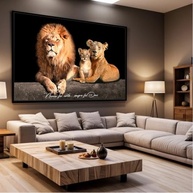 Quadro Decorativo Leão Família Nunca Foi Sorte com Moldura - Impressão 4K para Sala e Quarto - imagem 5