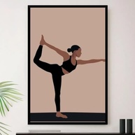 Quadro Decorativo Pilates, Ioga e Meditação - A4 23x33cm - Moldura Premium Madeira Reflorestada - imagem 2