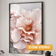 Quadro Decorativo Essência Rosa - A Delicadeza em Flor | 60x90cm com Vidro, Moldura Preta e Design Sofisticado - imagem 5
