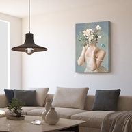 Quadro Decorativo Tela Grande - Arte Moderna com Silhueta e Borboletas | Decoração para Sala, Escritório e Espaço de Massagem - imagem 3